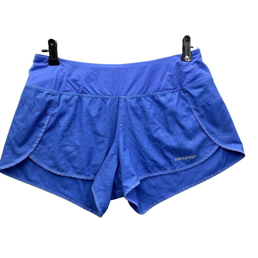 Patagonia Shorts Blue Geometric Lined Running Athletic Women’s Size Medium